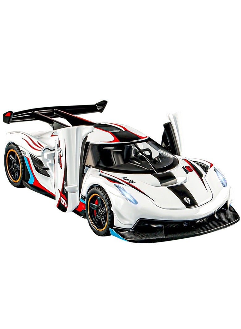general Koenigsegg Sports Car Model - Pull Back Drive with Openable Doors Requires Button Battery for Light Feature - Image 3